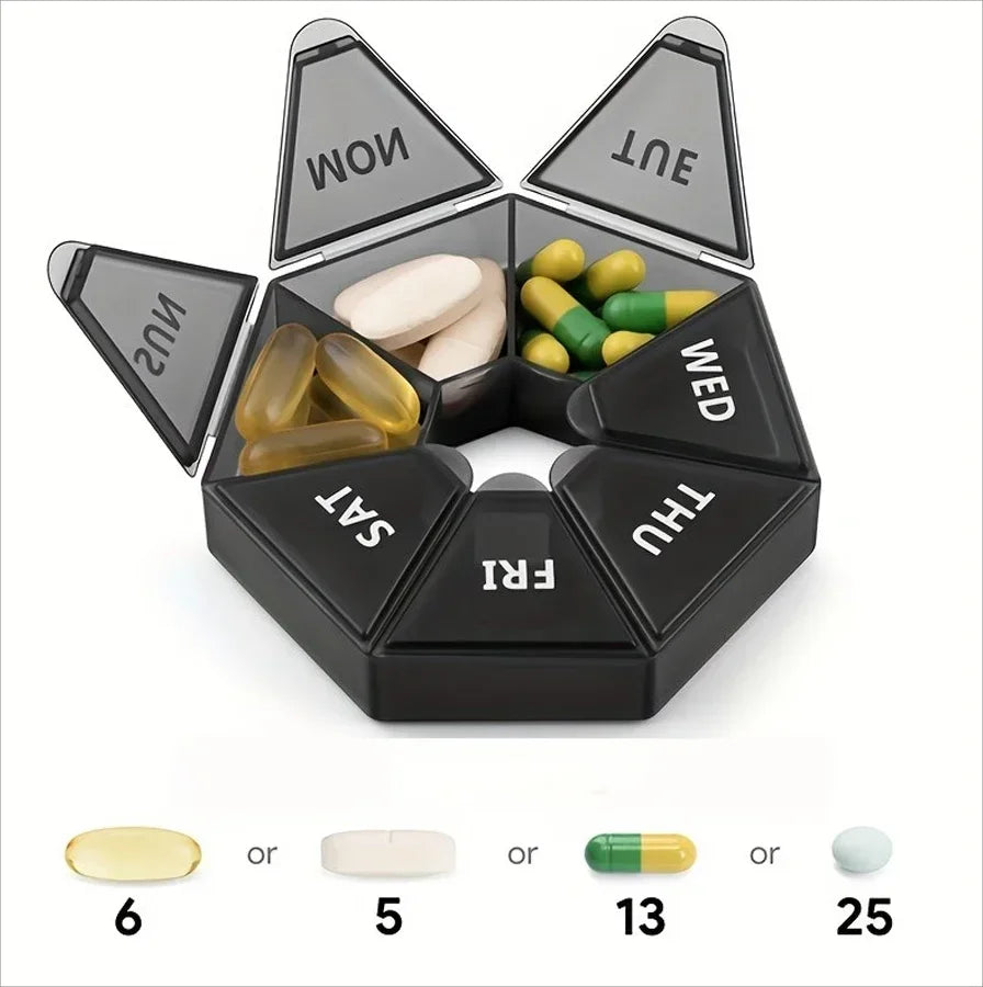 7-Day Pill Organizer Box | Portable Weekly Medicine Dispenser