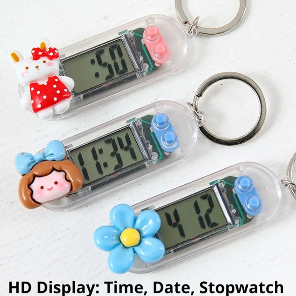 Cute Cartoon Keychain Digital Watch | Mini Silent Stopwatch