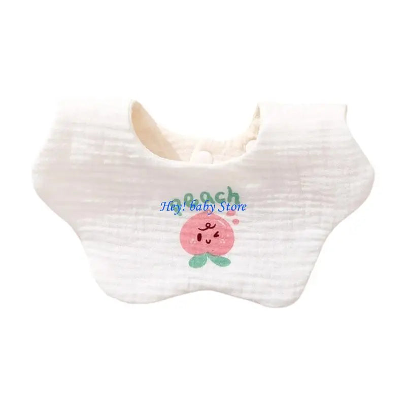 360° Rotating Baby Bib – Soft Cotton Muslin Drool Burp Cloth