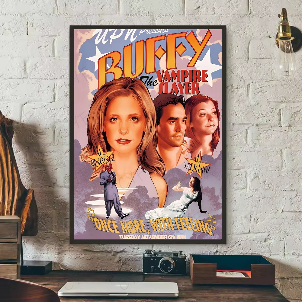 Vintage Buffy The Vampire Poster HD art sticky wall waterproof home living room bedroom bar aesthetic decoration Peaceful Pleasures Health and Wellness