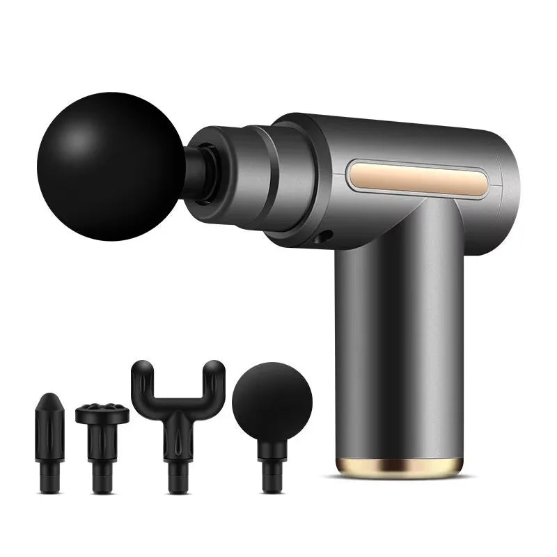Fascia Gun Massager Instrument Portable Electric Vibrating Muscle Relaxation Tool for Sports Recovery Multifunctional Peaceful Pleasures Health and Wellness Gray