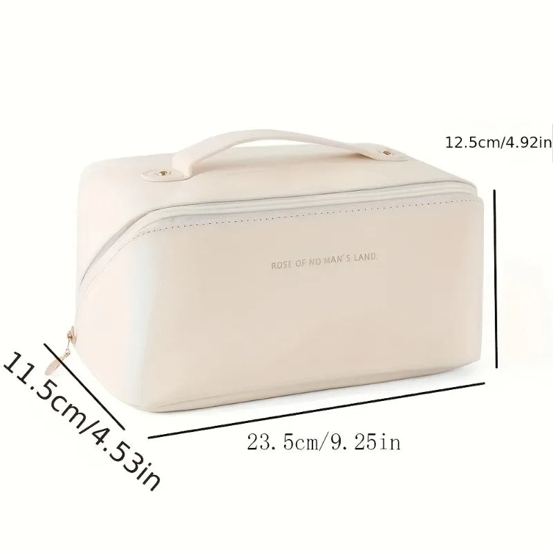 Large Travel Makeup Organizer Bag | Zippered Cosmetic Pouch
