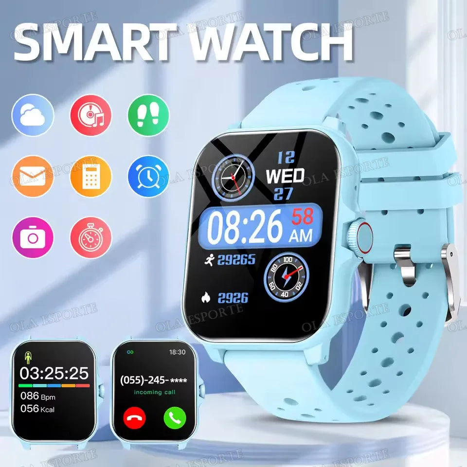 2026 NEW Smartwatch 1.83"HD Screen With Bluetooth Call Multi-Sports Modes IP68Waterproof Watch for Women Men Gift Choice Best Peaceful Pleasures Health and Wellness Lightblue