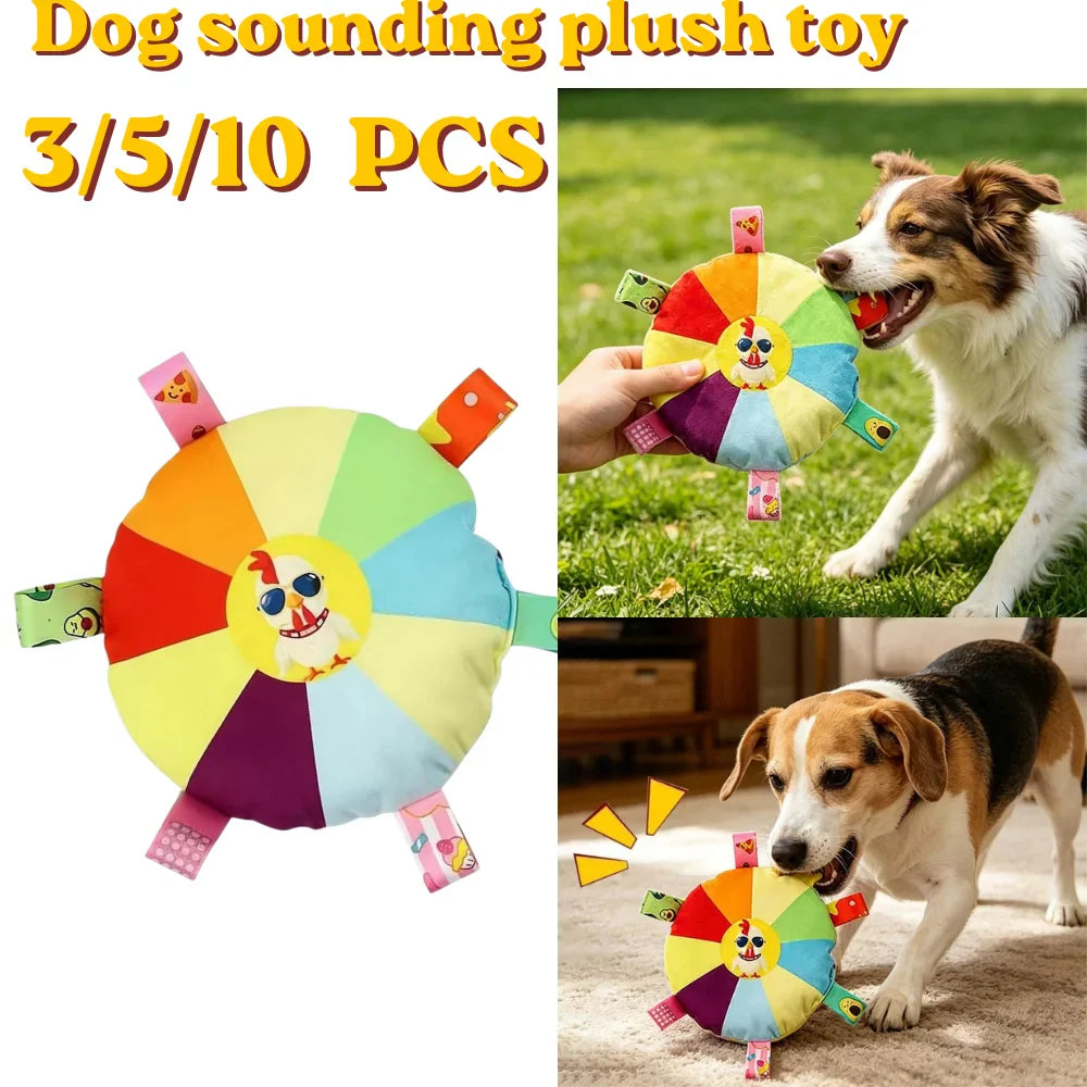 Cartoon Dog Plush Squeaky Toy – Bite-Resistant Bell Chew Toy