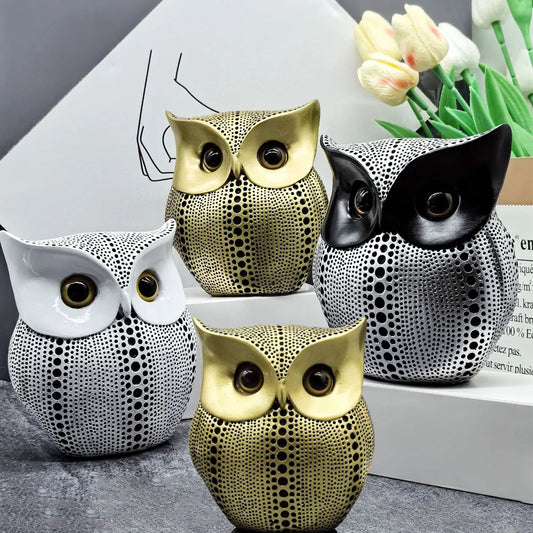 Resin Owl Statue – Black Owl Sculpture for Home & Office Decor Decorative Figurine Peaceful Pleasures Health and Wellness