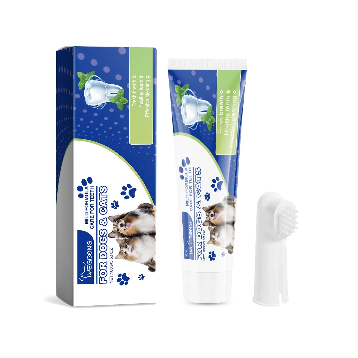 Dog Dental Care Kit – Pet Toothbrush & Toothpaste Set 100g