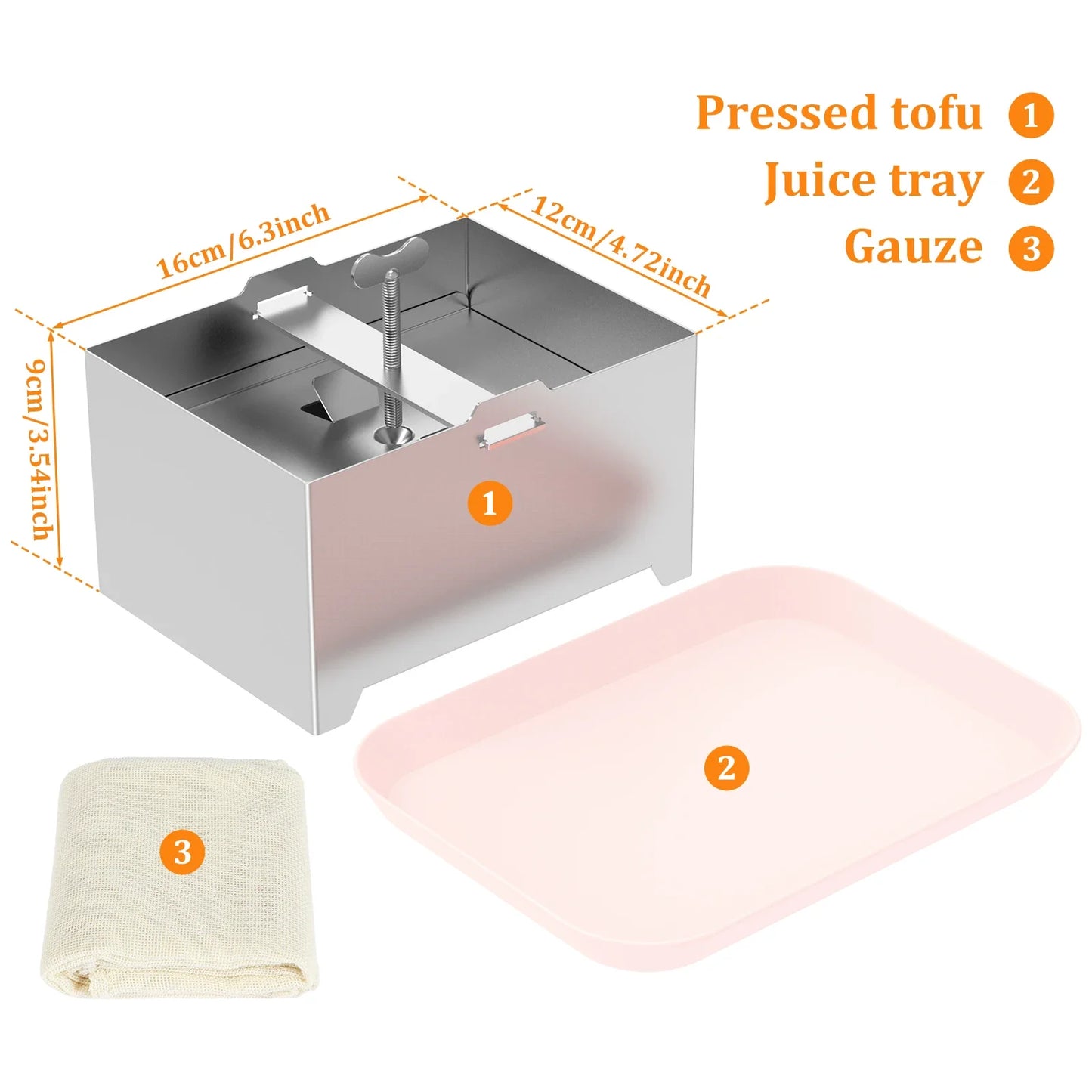 Tofu Press Mould Cheese Making Molds Food Grade Stainless Steel Tofu Maker Press Mold Kit Homemade Tofu Mold Kitchen Tool Set Peaceful Pleasures Health and Wellness large