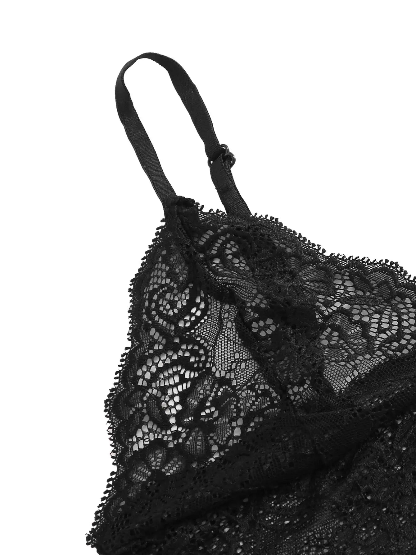 Women's 2 Piece Sexy Lace Pajama Set See-Through Bralette Cami Top and Shorts Breathable Sleepwear Plus Size Summer Lingerie Peaceful Pleasures Health and Wellness