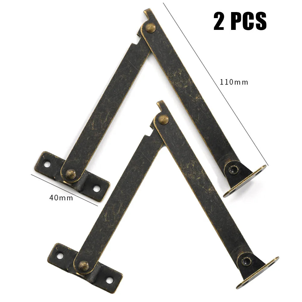 2pcs Antique Bronze Lid Support Hinges | Jewelry Box & Chest