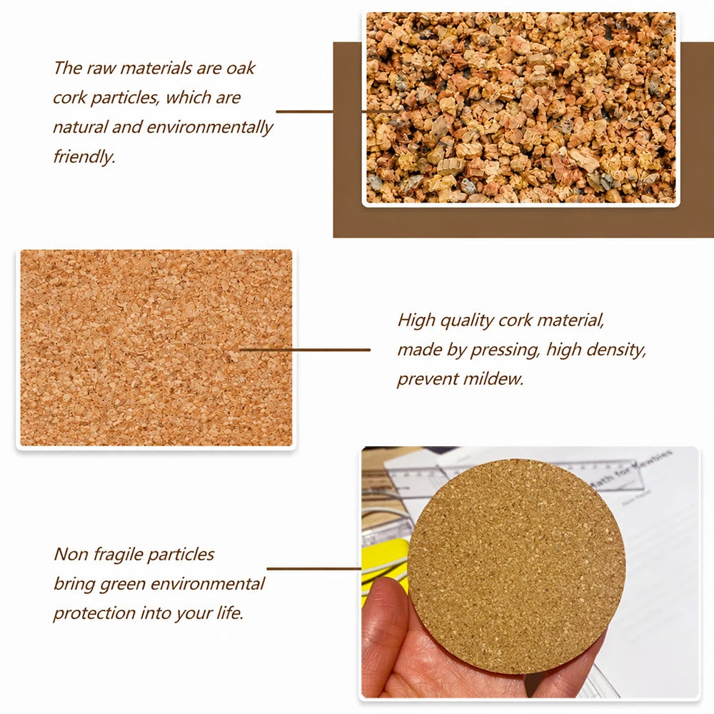 4 Pcs Cork Coaster for Drink, Absorbent Heat Resistant Reusable Tea or Coffee Coaster, Blank Coasters for Crafts Peaceful Pleasures Health and Wellness