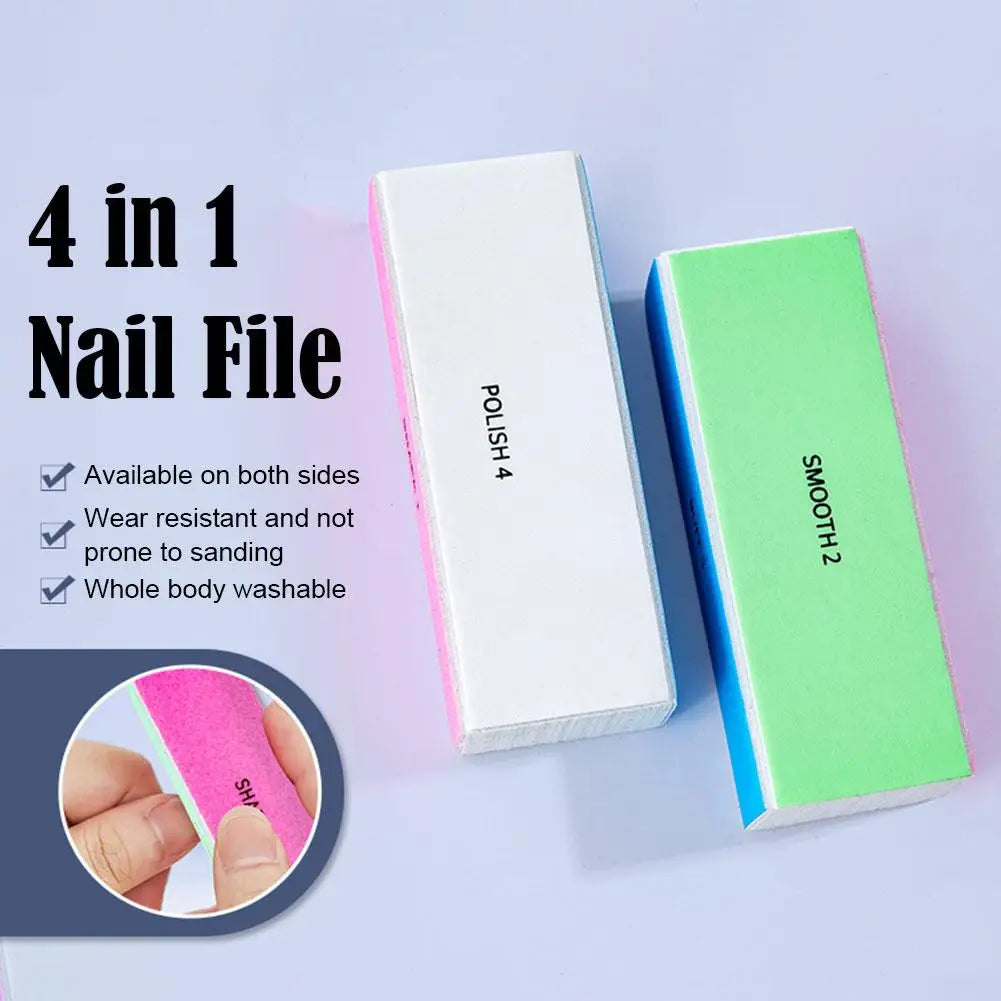 4-in-1 Nail Buffer Block – File, Smooth, Exfoliate & Polish for Natural & Acrylic Nails Peaceful Pleasures Health and Wellness