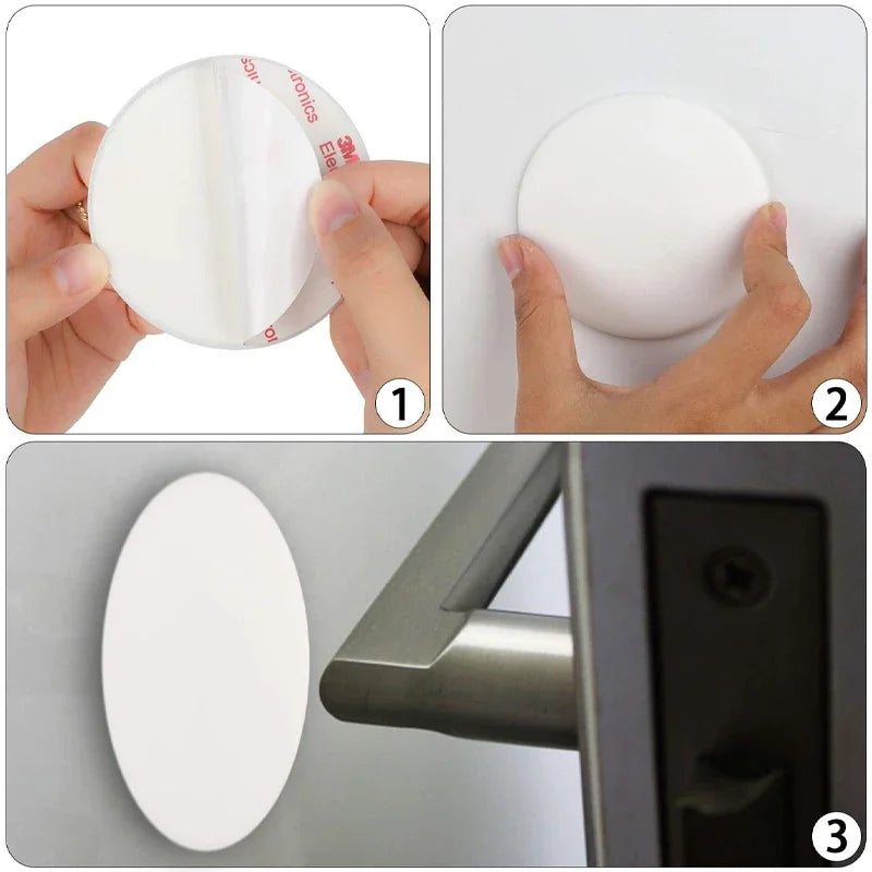 Silicone Door Handle Wall Bumper – No-Drill Self-Adhesive
