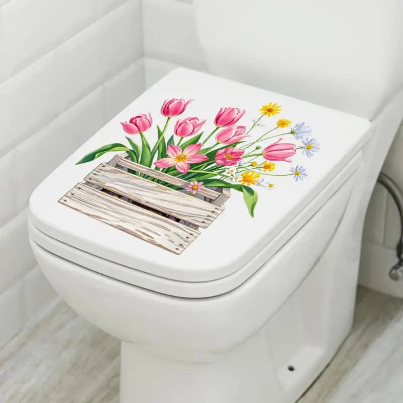 Sunflower Toilet Seat Sticker | Waterproof Removable Decal