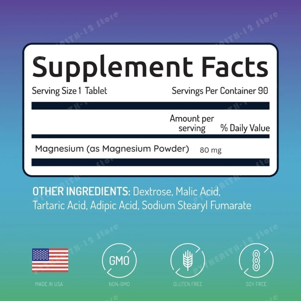 Molecular Hydrogen Tablets 12ppm H2 + Magnesium | 90 Servings