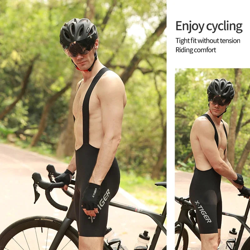 X-TIGER Men's Cycling Bib Shorts – Breathable MTB Road Bike