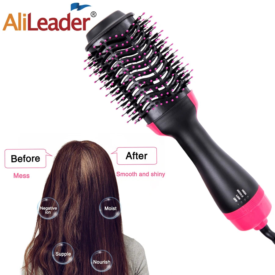 Hair Dryer Brush 4 In 1 One Step Volumizer Blow Dryer Brush Professional Hot Air Brush Negative Ion Anti-Frizz For Drying Peaceful Pleasures Health and Wellness