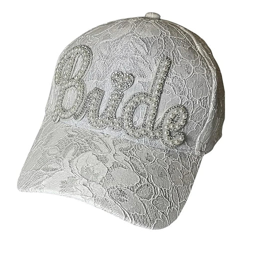 Bride to Be Lace Baseball Cap | Bachelorette Bridal Gift Bridal Party Hat Peaceful Pleasures Health and Wellness bride hat