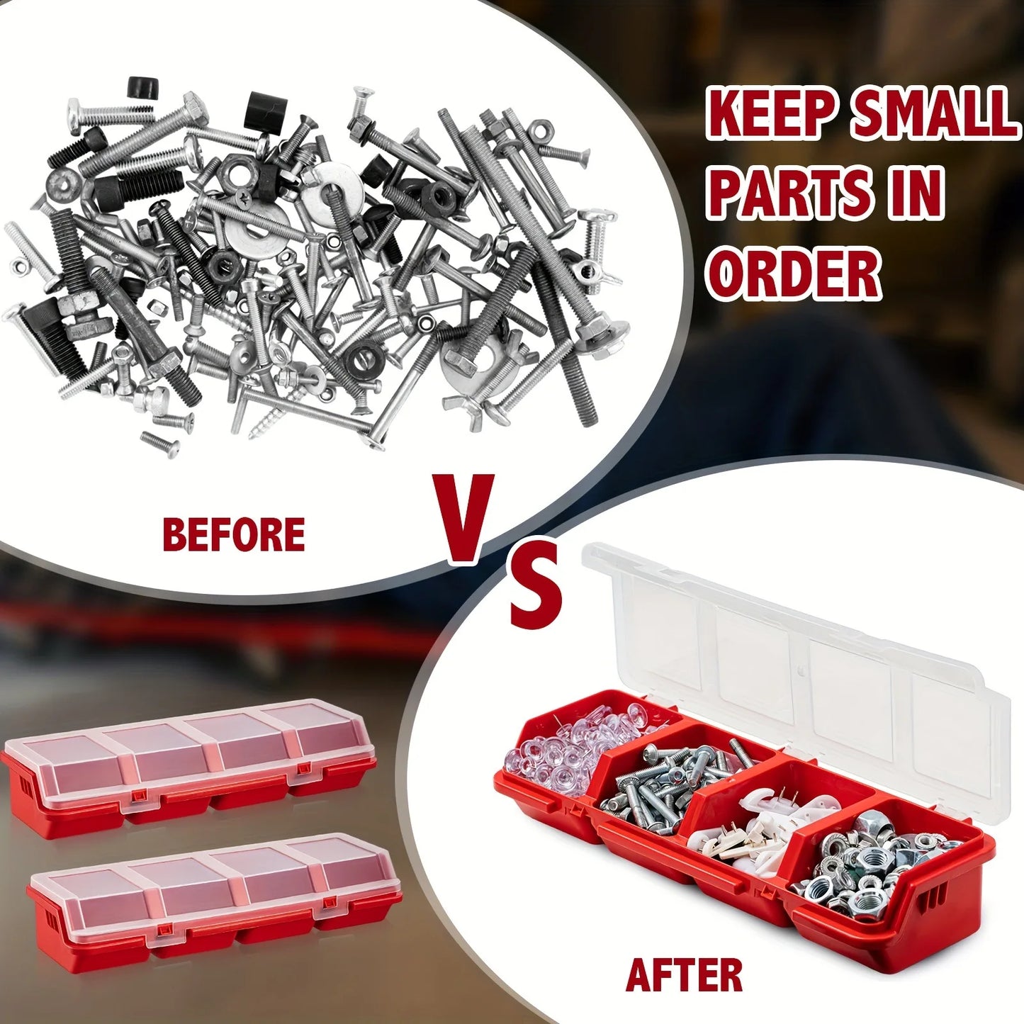 Multi-Compartment Organizer Box for Screws & Small Parts
