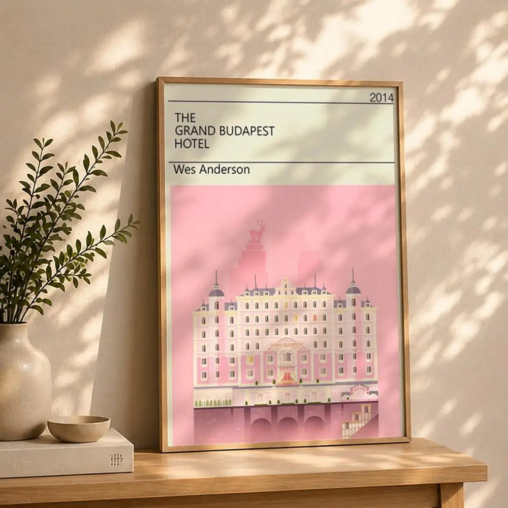 Movie T-The Grand Budapest HotelS Poster HD Self Adhesive Waterproof Wall Art Ideal for Home Office Dorm Bedroom Great Gift Peaceful Pleasures Health and Wellness White5 50X70cmNoframe