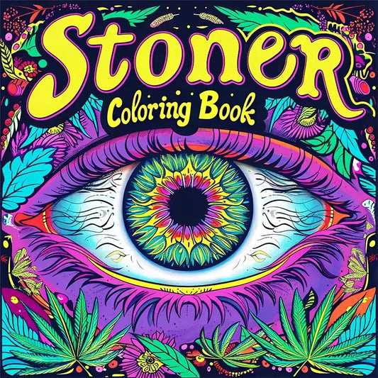 Adult Picture Book Coloring Vibrant Cartoon Characters Thick Paper Peaceful Pleasures Health and Wellness MULTI