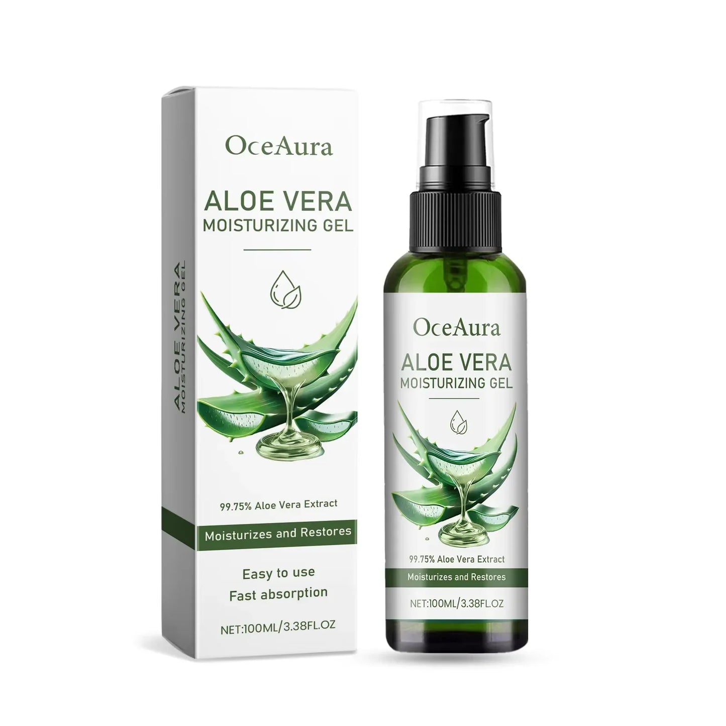 OceAura Aloe Vera Gel – Pore Shrinking, Oil Control & Acne Care