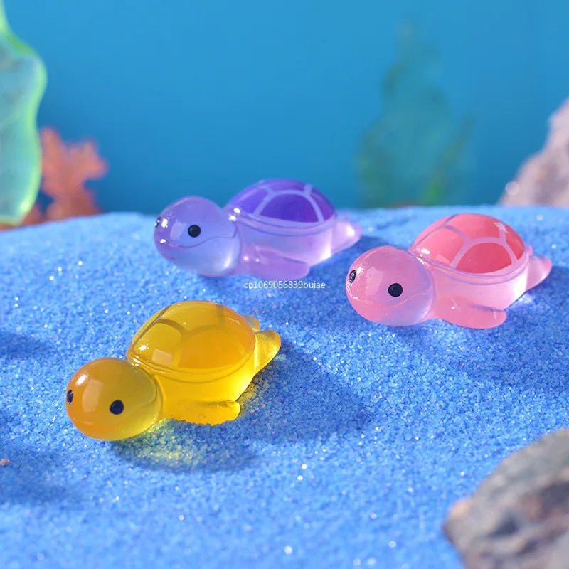 1PCS Resin Glow Turtle Mini Ornaments DIY Craft Supplies Aquarium Decor Christmas Party Birthday Wedding Home Decor Gifts fairy Peaceful Pleasures Health and Wellness