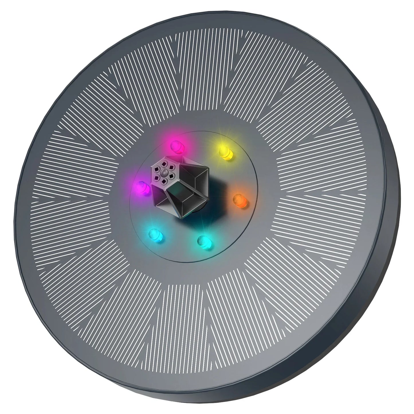3W Solar Water Fountain – 7 Nozzles & Colorful LED Lights