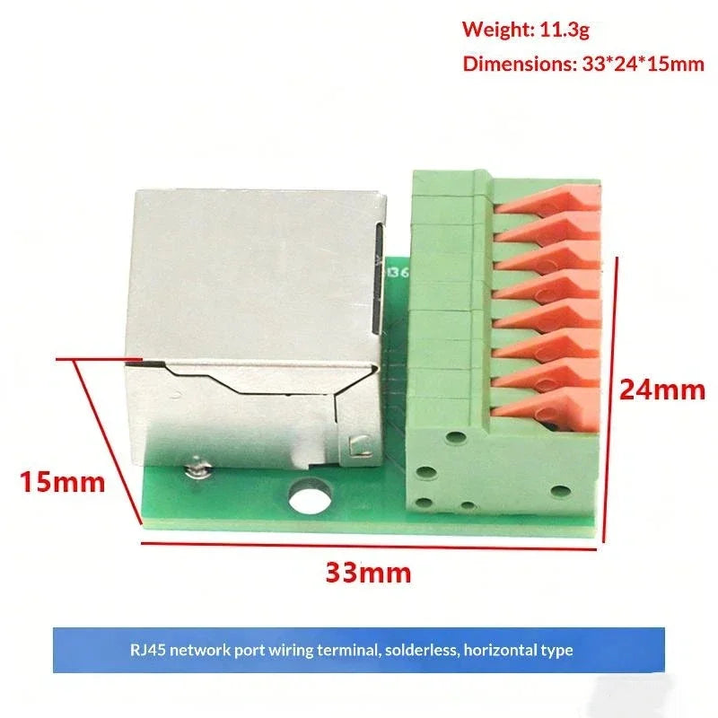 RJ45 Female Socket Adapter Board – Solder-Free Terminal Block Network Adapter Board Peaceful Pleasures Health and Wellness A1