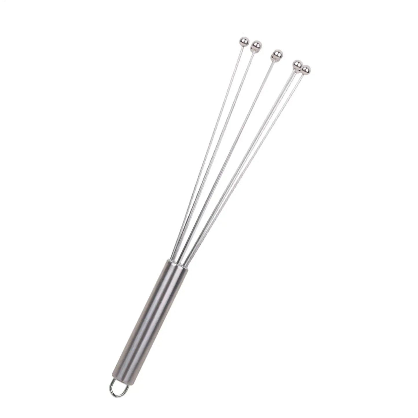 Stainless Steel Manual Egg Beater – Ball-Tip Whisk, 2 Sizes