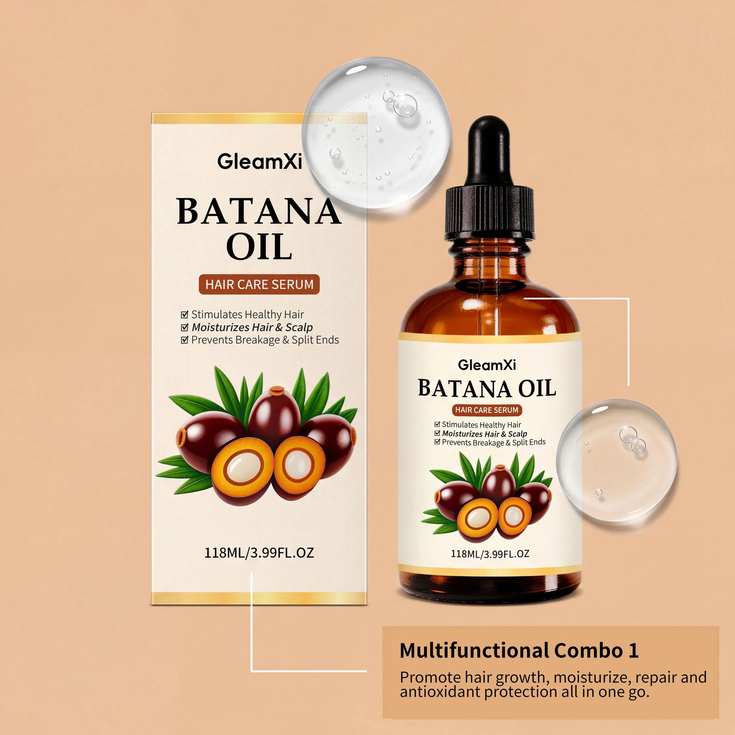 Gleamxi Batana Hair Growth Oil – Repair, Nourish & Reduce Loss
