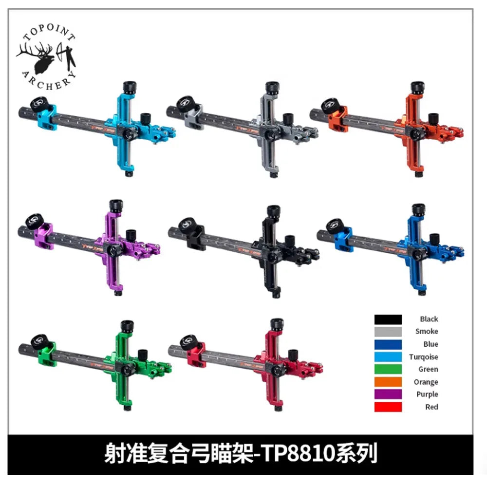 Topoint Compound Bow Sight TP8810 Archery Carbon Bar 1 Pin Aluminum