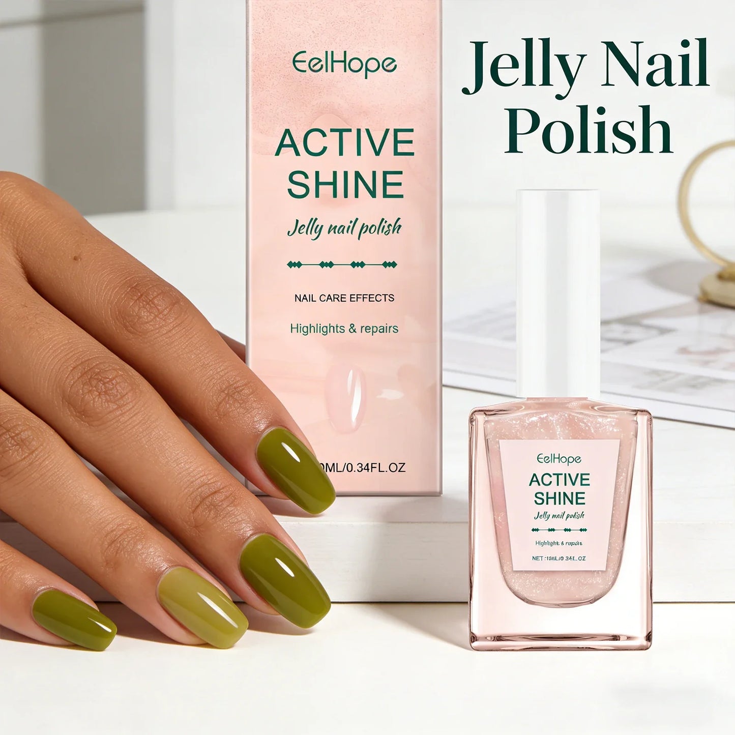 Jelly Gel Nail Polish Translucent Sheer UV LED Soak-Off 10ml