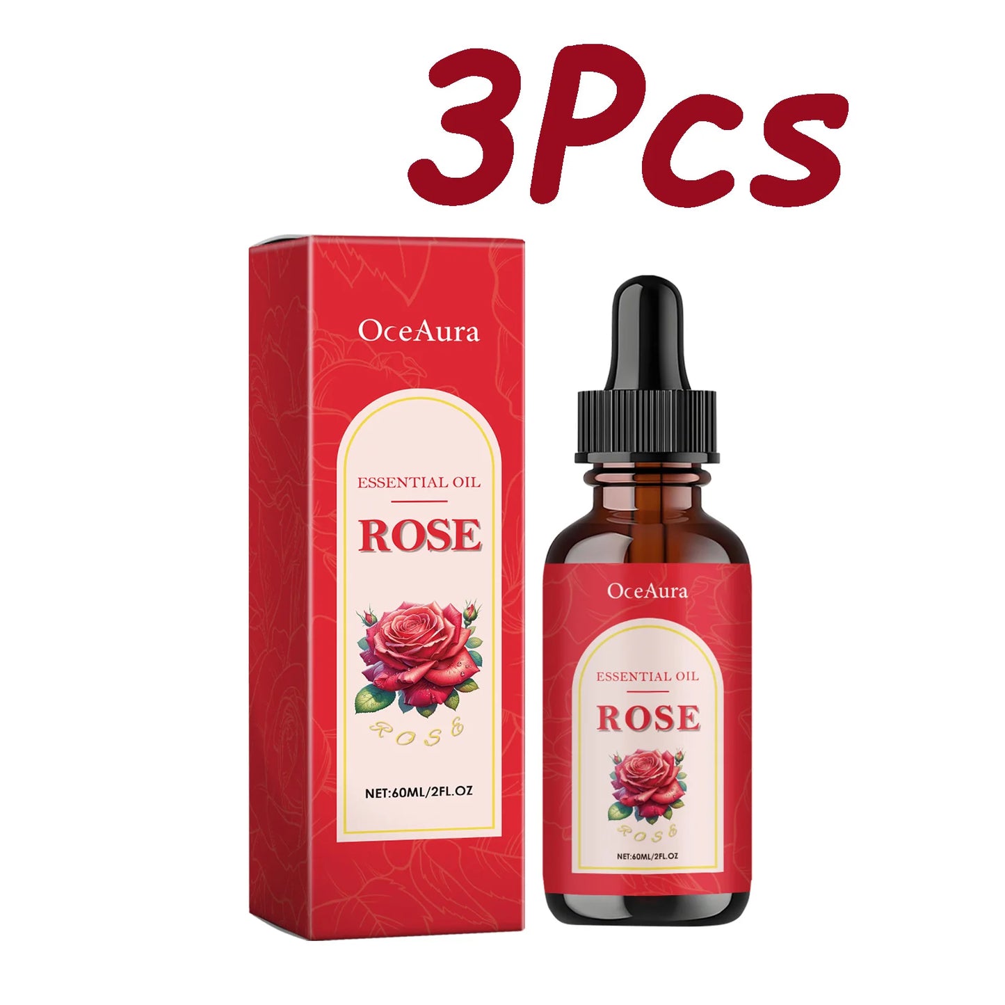 Rose & Vitamin C Body Oil – Deep Moisturizing Skin Softener Peaceful Pleasures Health and Wellness 3Pcs 60ml Boxed