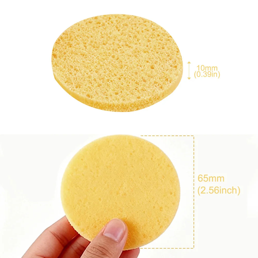 100pc Facial Compressed Cellulose Sponges – Reusable Cleansing