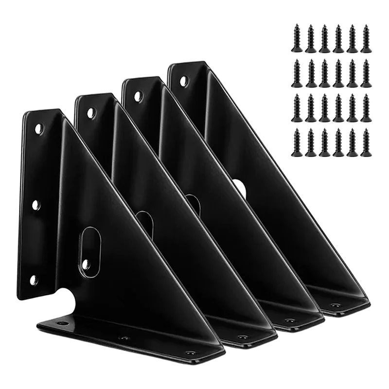 A36T-Furniture Shelf Support Joint 4 Pcs, Gusset Joints, Trapezi Corner Code, Bracket Corner Brace Fasteners Peaceful Pleasures Health and Wellness