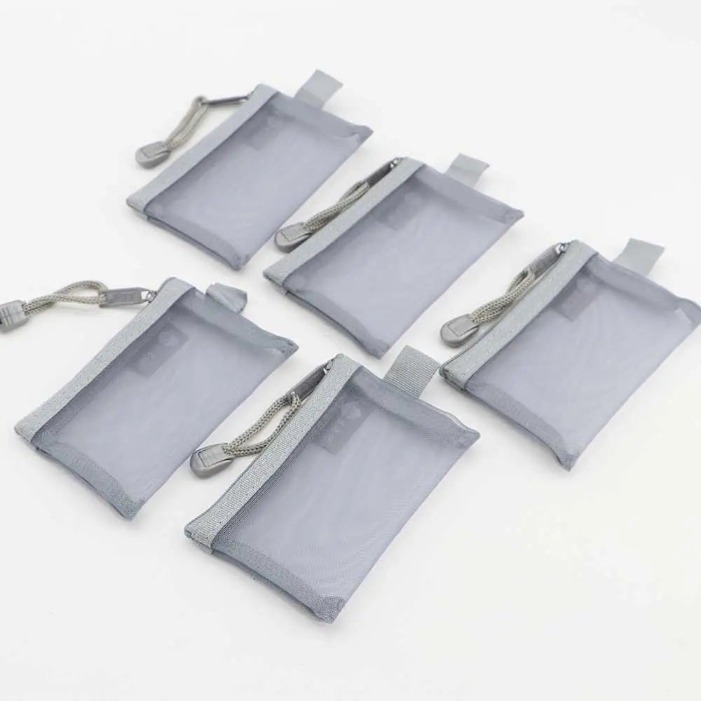 Mini Portable Lipstick Credit Card ID Card Data Line Key Storage Bag Coin Purse Mesh Card Bag Sundries Organizer Peaceful Pleasures Health and Wellness