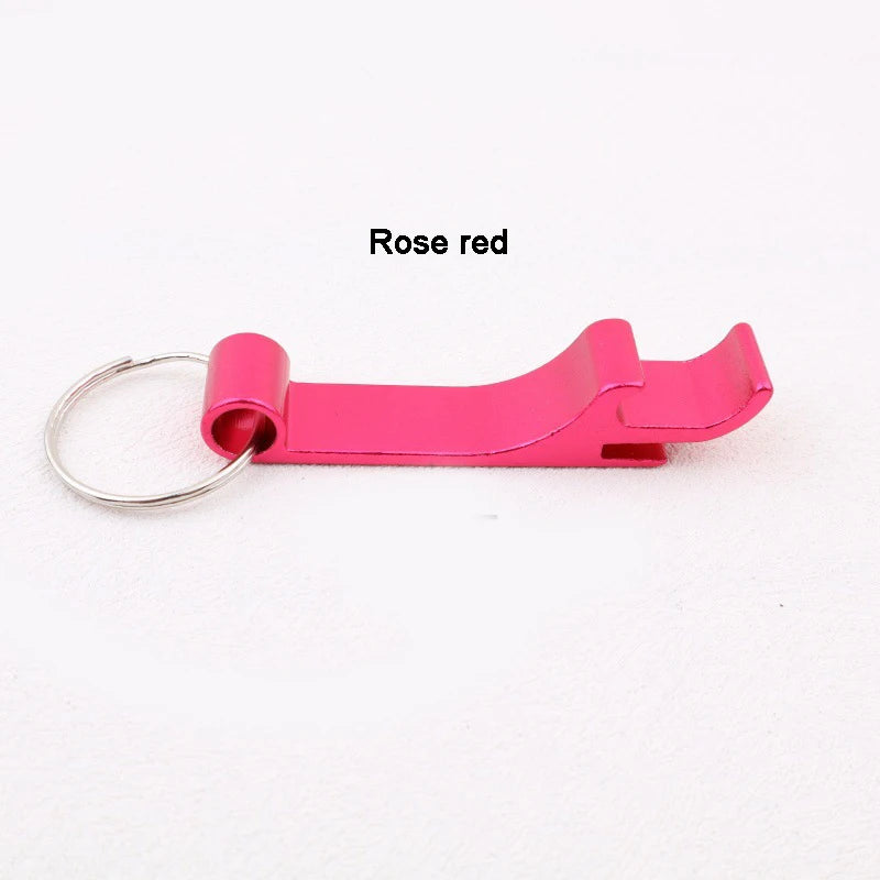 Multi-color Convenient Bottle Opener Aluminum Alloy Multi-function Bottle Opener Tool Key Ring Beer Bottle Opener Peaceful Pleasures Health and Wellness Rose red