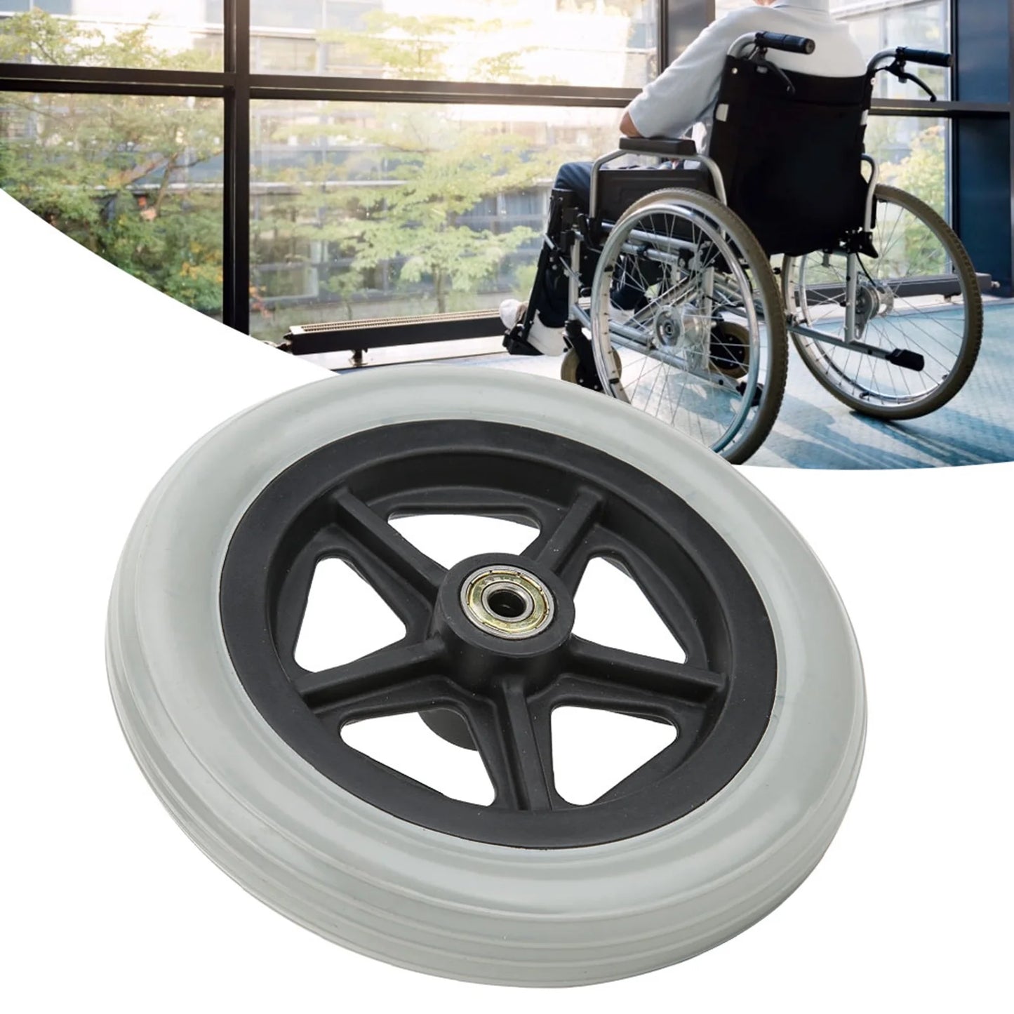 7 Inch Wheelchair Front Wheels Disabled Old People Walk Chair Wheelchair Rubber Wheels Wheelchair Wheels 7in Wheelchair Wheels Peaceful Pleasures Health and Wellness