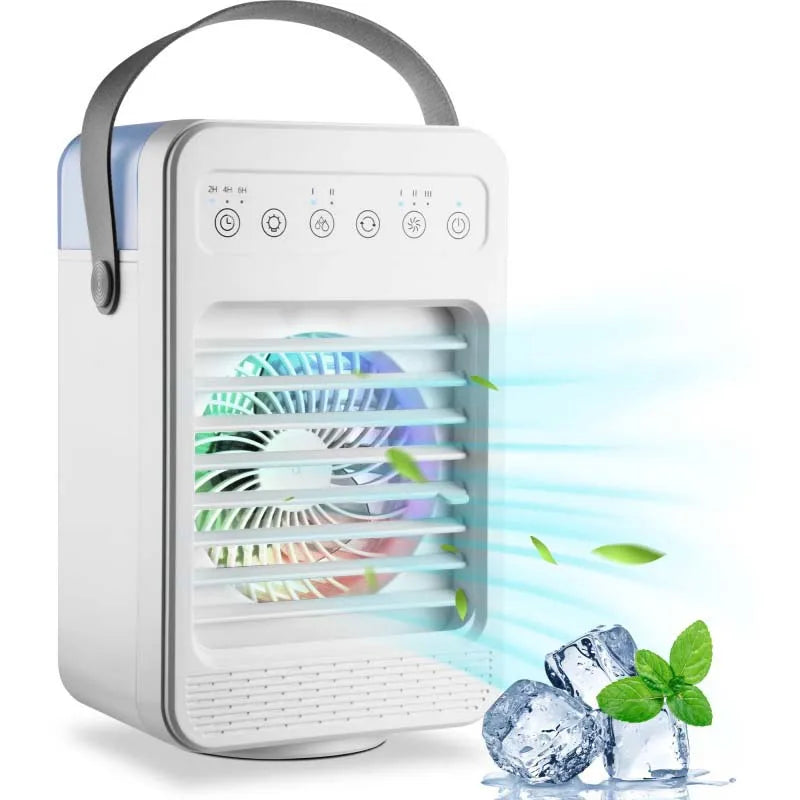 Portable Space Usb Charger Head Adjustable air Water Ice Household Desk Top Water air Cooling Fan Cooler with Water tank Peaceful Pleasures Health and Wellness