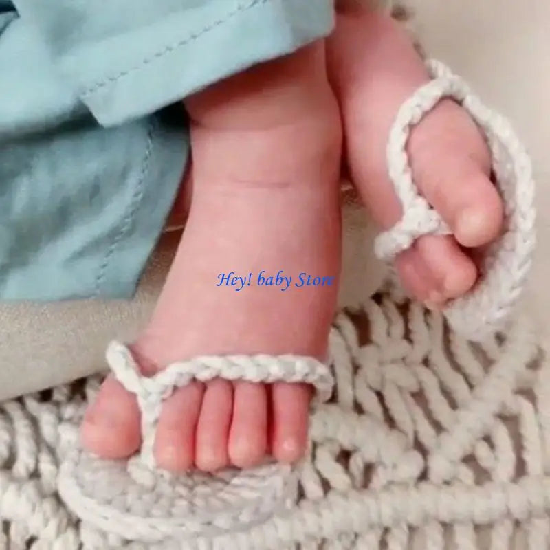 Crochet Baby Sandals – Soft Knit Newborn Photo Props 0–6 Mo