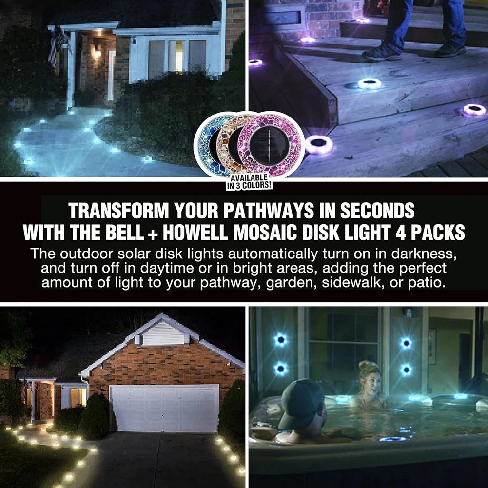 Outdoor In-Ground Lights For Garden,Decorative Stake Light For Lawn,LED Waterproof Auto On/Off Solar In-Ground Lights For Yard Peaceful Pleasures Health and Wellness