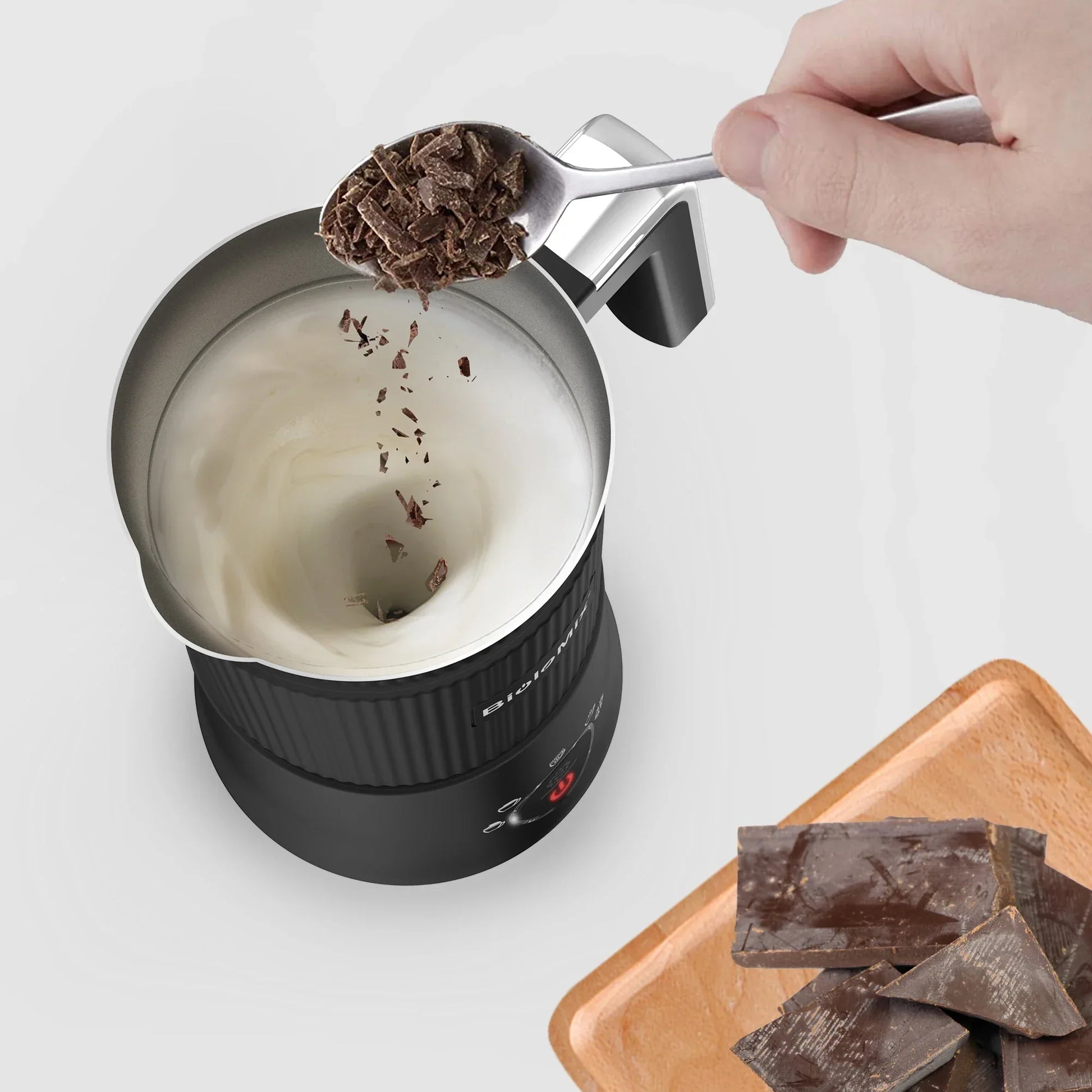 BioloMix 5-in-1 Detachable Milk Frother & Steamer 500W Milk Frother Peaceful Pleasures Health and Wellness
