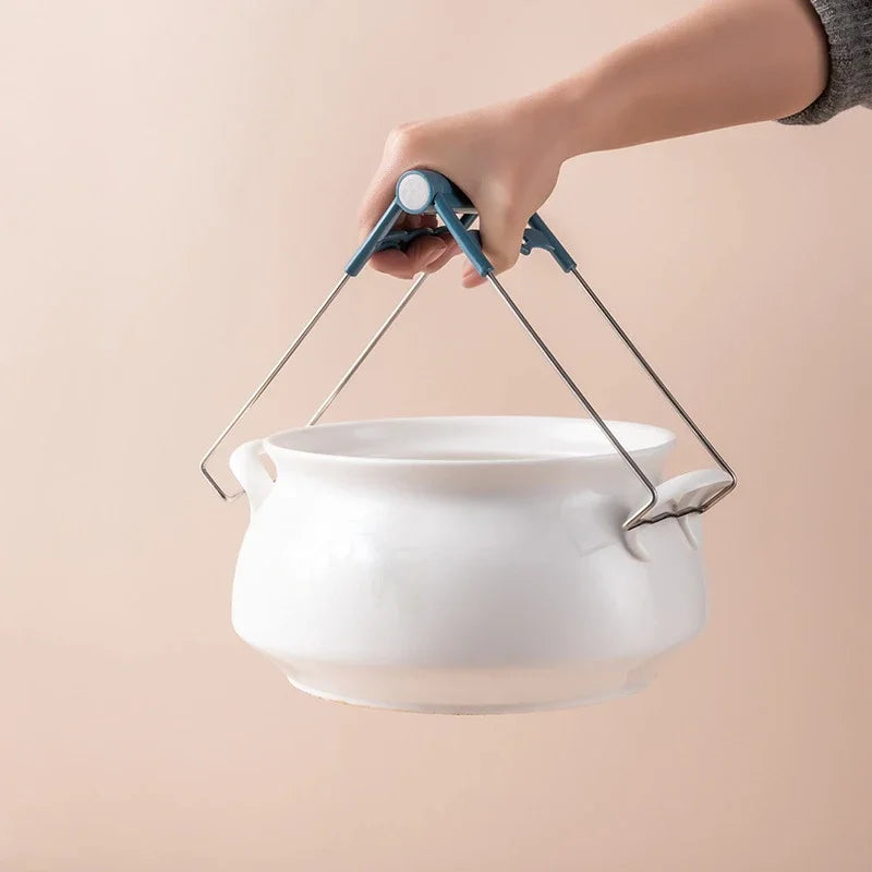 Stainless Steel Anti-Scald Pot Clip & Bowl Lifter Tongs Kitchen Pot Clip Peaceful Pleasures Health and Wellness
