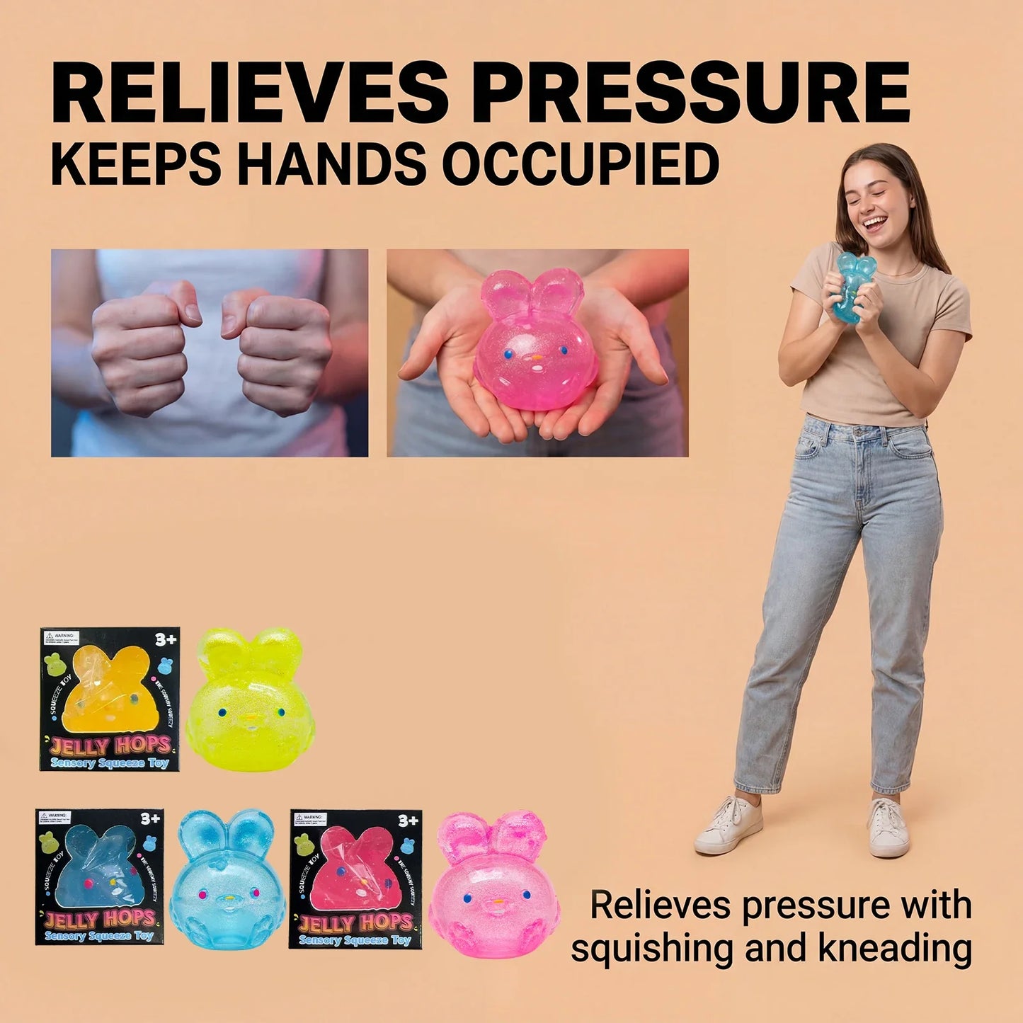 Jelly Rabbit Squishy Sensory Squeeze Toy | Slow Rebound Fun