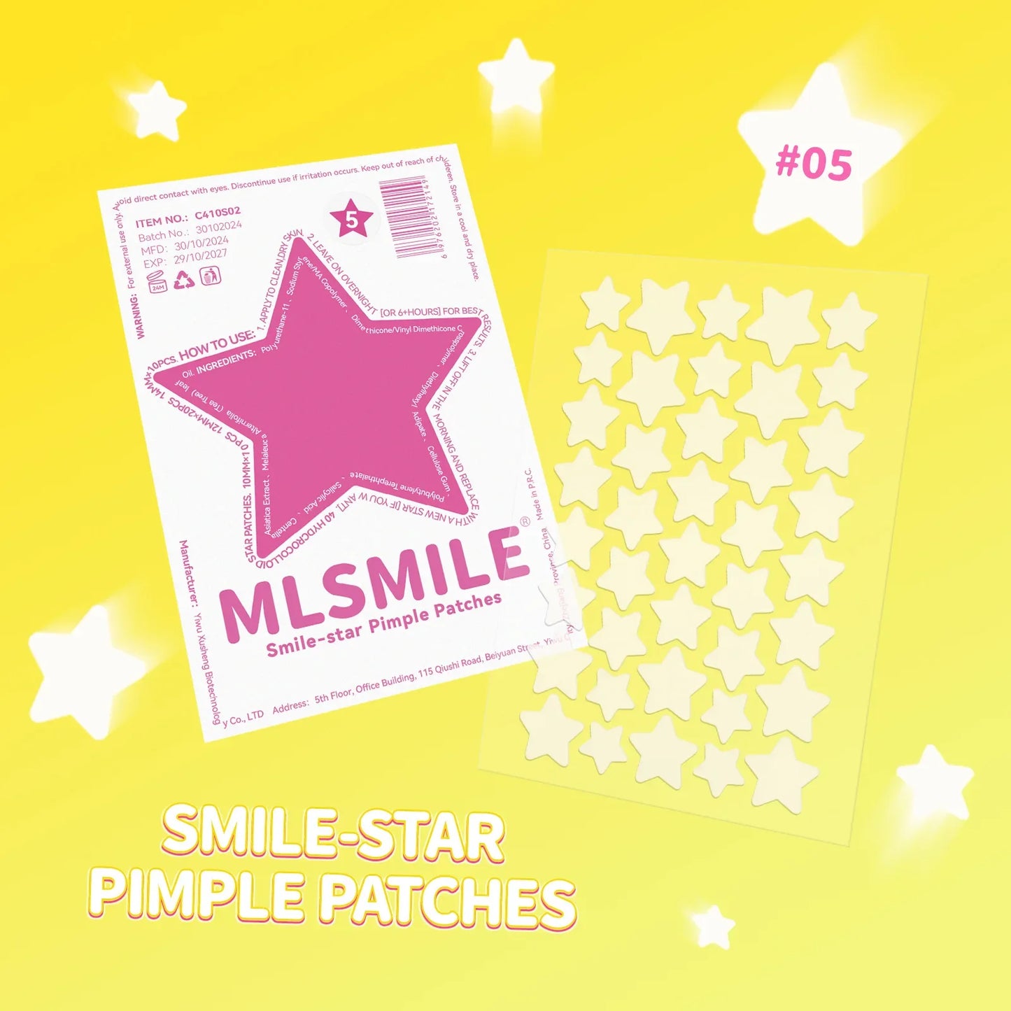 MLSMILE 40pc Star Hydrocolloid Blemish Patches – All Skin Tones