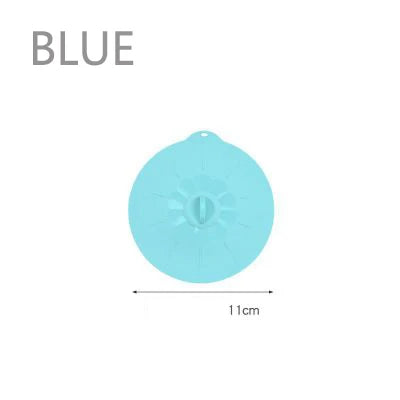 Reusable Silica Gel Spill Stopper Cover Universal Silicone Food Bowl Pot Lid Silicone Cover Pan Cooking Kitchen Accessories DC05 Peaceful Pleasures Health and Wellness BLUE-1