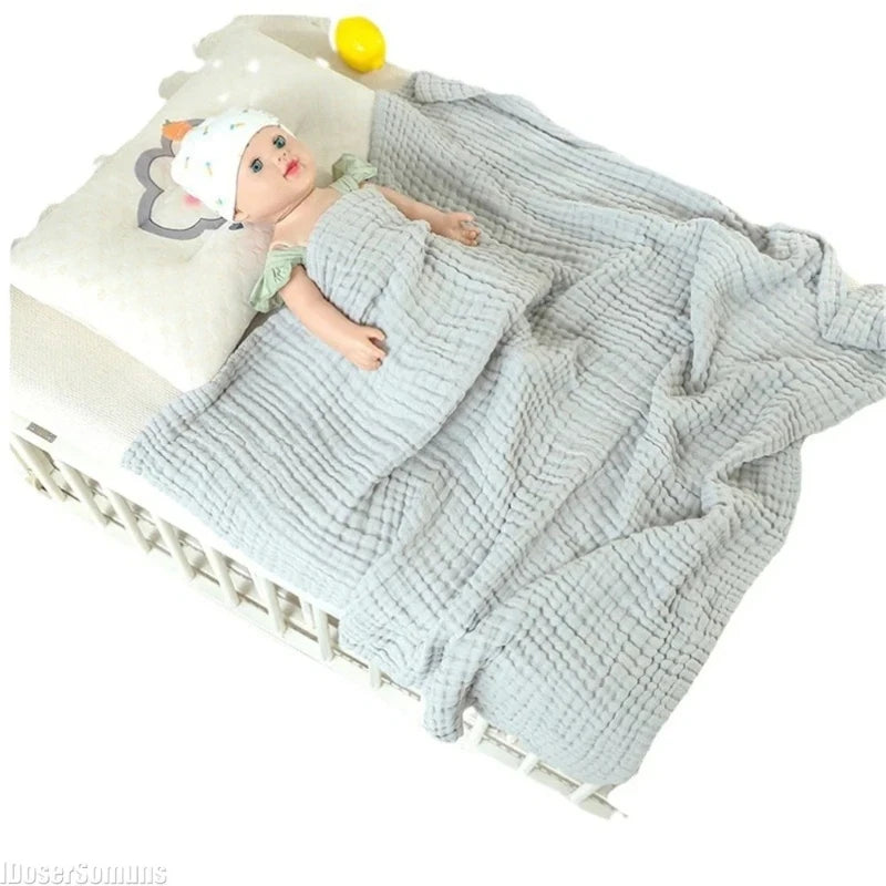 6-Layer Pure Cotton Baby Bath Towel & Swaddle Wrap 105cm