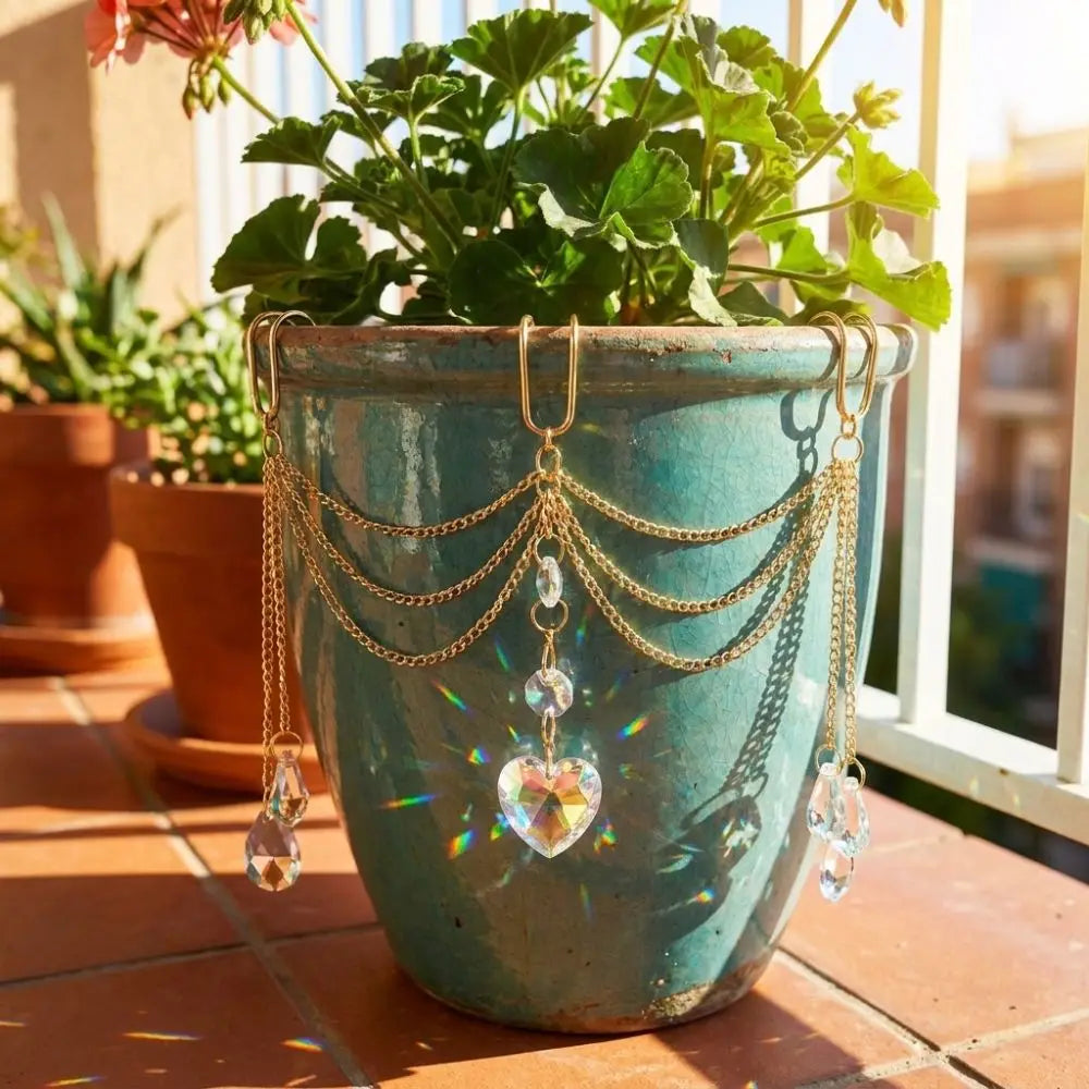 Heart-Shaped Crystal Prism Sun Catcher – Handmade Rainbow Decor
