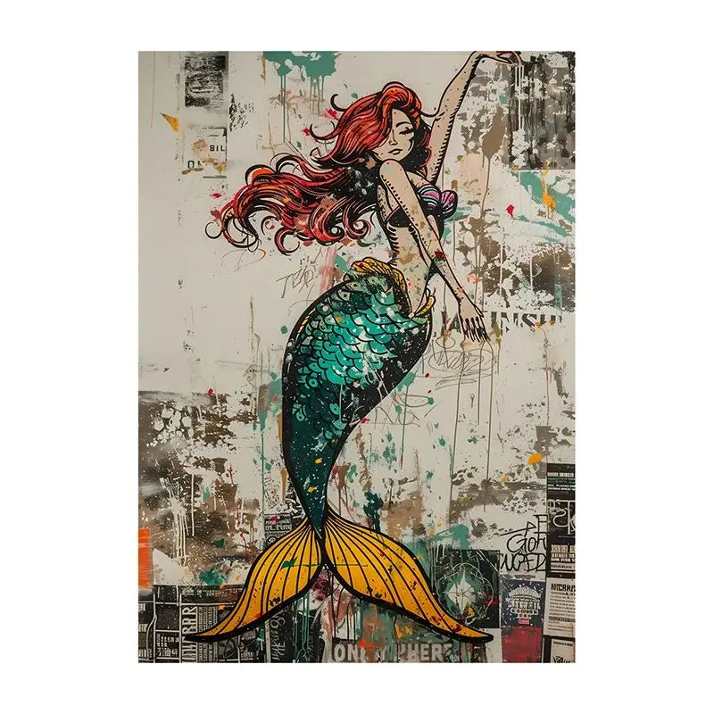 Abstract Graffiti Canvas Wall Art | Colorful Surreal Print