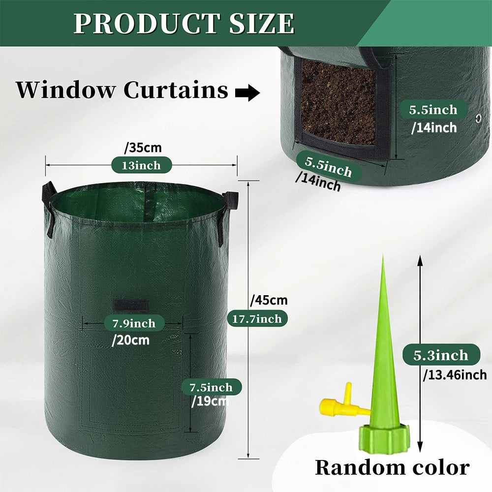 1PC Garden Potato Grow Bag PE Fabrics Gardening Thicken Pot Vegetables Planter Tub with Handles and Access Flap Peaceful Pleasures Health and Wellness